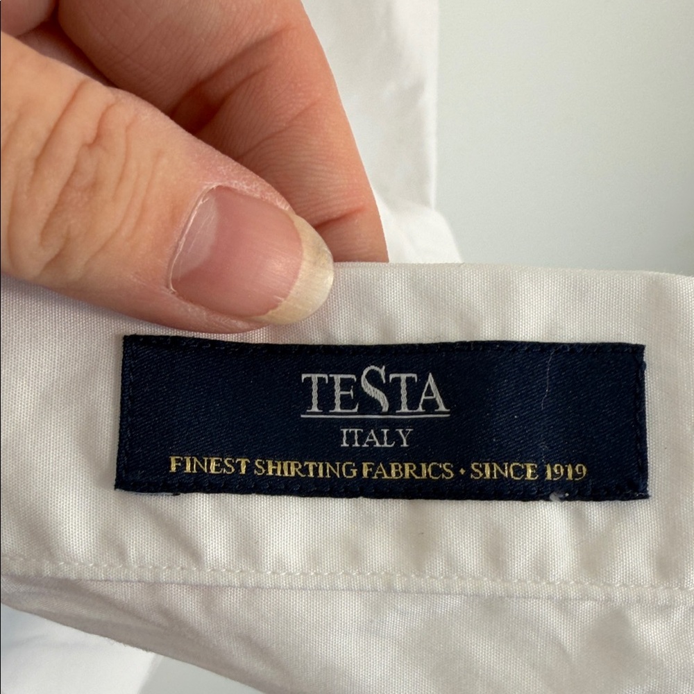 Suit Supply Men's White Slim Fit‎ Egyptian 100% Cotton Dress Shirt Sz 16-1/2 - Picture 6 of 11